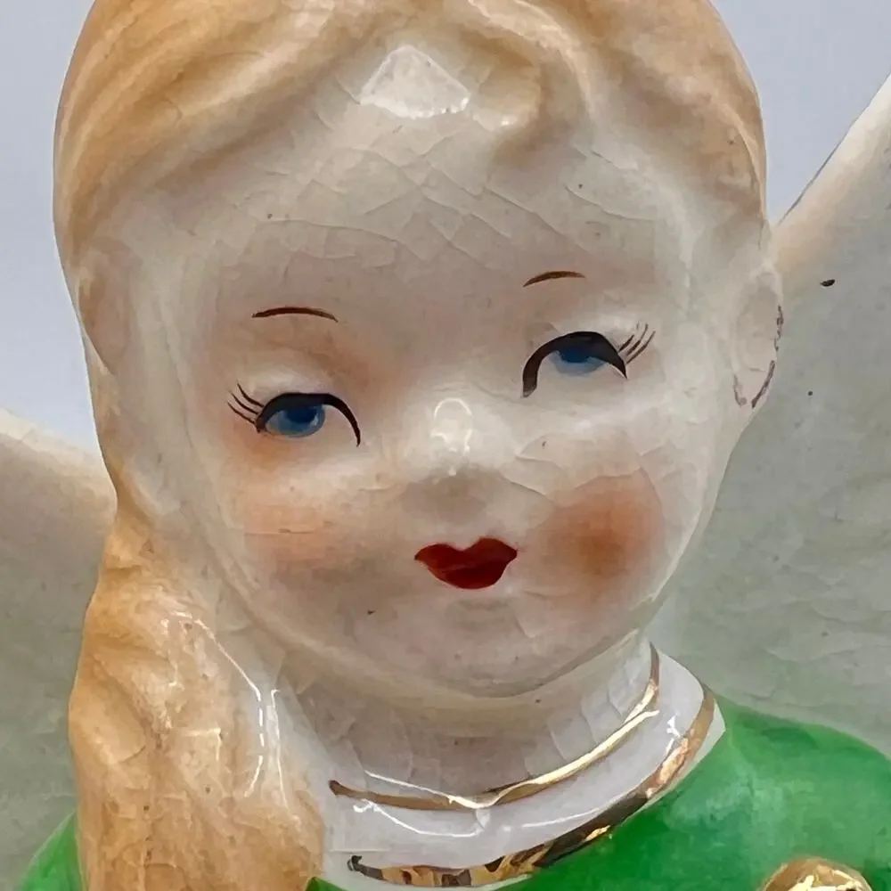 Vintage 50s Art Gift Angel Of Ireland Figurine Porcelain Girl 1958 Japan 4.25